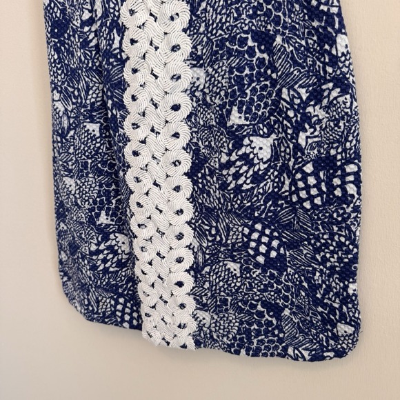 Lilly Pulitzer Target Satin Shift Dress 2 Nosie Posey Navy White Lace Pineapple - Picture 4 of 10